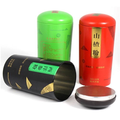 西洋參粉鐵罐；圓形山楂粉包裝罐定制