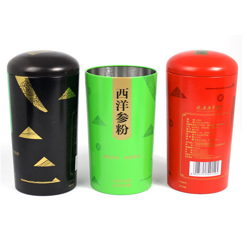 西洋參粉鐵罐；圓形山楂粉包裝罐定制